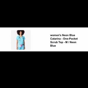 FIGS Neon Blue Catarina Scrub Top